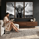 Scottish Cow Wall Art Canvas Print | Longhorn Wall Art |