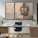 Abstract Buddha Statue Wall Art Canvas Print - Modern