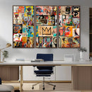 Abstract Art Collage Wall Art Canvas Print – Framed, Ready