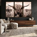 Scottish Cow Longhorn Wall Art Canvas Print