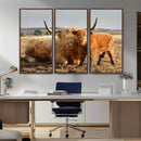Highland Cow Canvas Wall Art Animal Print for Farm House