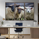 Charming Sheep Portrait Wall Art – Trio of Woolly Companions by MyGreatCanvas | Canvas Wall Art Prints | Photo Prints & Wall Decor