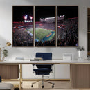 Ben Hill Griffin Stadium Night Game Triple Canvas Wall Art -