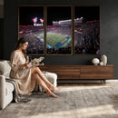 Ben Hill Griffin Stadium Night Game Triple Canvas Wall Art -
