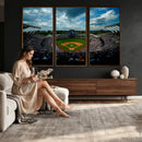 3-Panel Kauffman Stadium Wall Art Print | Large Kansas City