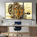 Blue-Eyed Leopard Canvas Wall Art - Framed Animal Print