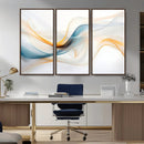 Decorative Turquoise Abstract Wave Wall Art Canvas Print