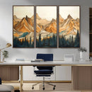Rustic Wood Mountain Wall Art Print | Triptych Giclee Print by MyGreatCanvas | Canvas Wall Art Prints | Photo Prints & Wall Decor