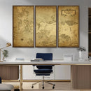 Vintage Game of Thrones Map Wall Art | Westeros and Essos