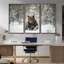 Grizzly Bear Wall Art – Framed Snowy Forest Canvas Artwork, by MyGreatCanvas | Canvas Wall Art Prints | Photo Prints & Wall Decor
