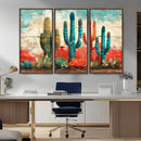 Colorful Cacti Wall Art – Framed Vibrant Succulent Canvas by MyGreatCanvas | Canvas Wall Art Prints | Photo Prints & Wall Decor