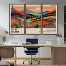 Yayoi Kusama Landscape Canvas Print, Vibrant Floral Mountain