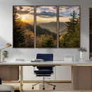 Sunrise Over the Smoky Mountains Canvas Wall Art –