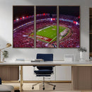Bryant-Denny Stadium Night Game Triple Canvas Wall Art - by MyGreatCanvas | Canvas Wall Art Prints | Photo Prints & Wall Decor