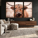 Vintage Scottish Highland Cow Cattle Art Print Farmhouse