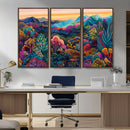 Colorful Abstract Landscape Wall Art Print Canvas - Vibrant