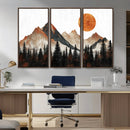 Modern Abstract Mountain Canvas Wall Art Print, Abstract