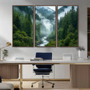 Mountain Forest River Canvas Wall Art Print - Serene Nature