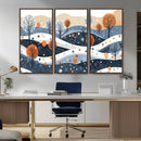 Abstract Winter Landscape Canvas Wall Art Print -  Large