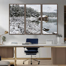 Winter Wall Art - Cabin by the Lake Canvas Wall Art - Serene by MyGreatCanvas | Canvas Wall Art Prints | Photo Prints & Wall Decor