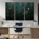 Wildflower Field Framed Wall Art, Vintage Botanical