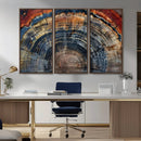 Abstract Tree Ring Wall Art, Colorful Framed Tree Ring Wall