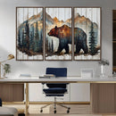 Rustic Grizzly 399 Bear and Mountain Wood Canvas Wall Art - by MyGreatCanvas | Canvas Wall Art Prints | Photo Prints & Wall Decor