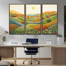 YAYOI KUSAMA Colorful Dot Art Landscape Canvas - Framed