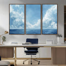Abstract Ocean Print Artwork- Serene Blue Ocean Canvas Wall