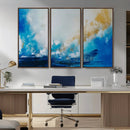 Blue Abstract Print - Dynamic Ocean-Inspired Canvas Wall Art