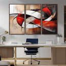 Abstract Wall Art - Modern Red and White Canvas Wall Art