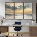 Modern Coastal Artwork with Vibrant Abstract Ocean Waves