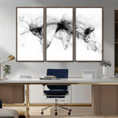 Abstract World Map Wall Art – Framed Geometric Line Canvas by MyGreatCanvas | Canvas Wall Art Prints | Photo Prints & Wall Decor