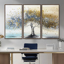 Golden and Silver Tree Wall Art – Framed Elegant Leaves by MyGreatCanvas | Canvas Wall Art Prints | Photo Prints & Wall Decor