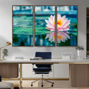 Lotus Flower Wall Art Canvas Print, Water Lily Large Wall