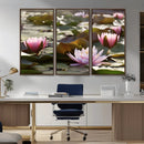 Lotus Flower Wall Art Canvas Print, Water Lily Large Wall
