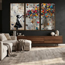 Banksy Butterfly Girl Wall Art – Modern Graffiti Canvas