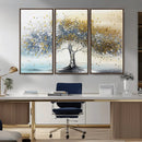 Silver Tree Wall Art – Framed Golden Leaves Canvas Artwork, by MyGreatCanvas | Canvas Wall Art Prints | Photo Prints & Wall Decor