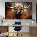 Highland Bull Canvas Abstract Canvas Wall Art Print –