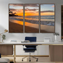 Sunset Wall Art Print - Stunning Beach Sunset Canvas Artwork