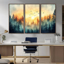 Abstract Forest Wall Art Print- Serene Nature Canvas Print