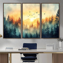 Sunrise Forest Wall Art – Framed Misty Pines Canvas Artwork by MyGreatCanvas | Canvas Wall Art Prints | Photo Prints & Wall Decor