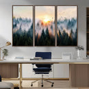 Misty Forest Wall Art – Framed Sunrise Pines Canvas Artwork, by MyGreatCanvas | Canvas Wall Art Prints | Photo Prints & Wall Decor