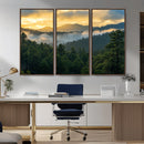 Mountain Sunrise Wall Art – Framed Pine Forest Canvas by MyGreatCanvas | Canvas Wall Art Prints | Photo Prints & Wall Decor