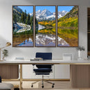 Maroon Bells Wall Art – Framed Snowy Mountain Canvas by MyGreatCanvas | Canvas Wall Art Prints | Photo Prints & Wall Decor