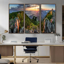 Mountain Sunset Panoramic Wall Art Canvas Print – Framed