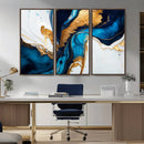 Gold Blue Abstract Canvas Print, Elegant Navy and Gold by MyGreatCanvas | Canvas Wall Art Prints | Photo Prints & Wall Decor