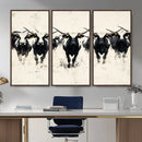 Texas Longhorn Wall Art – Framed Black White Cattle Canvas by MyGreatCanvas | Canvas Wall Art Prints | Photo Prints & Wall Decor