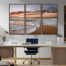 Ocean Sunset Wall Art Canvas Print – Framed Sandy Shore