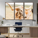 Texas Longhorn Wall Art Canvas Print – Framed Spotted Cow